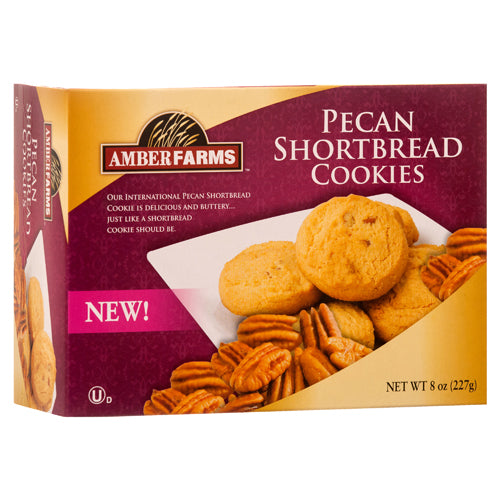 amber farms pecan shortbread cookies 8 oz -- 24 per case