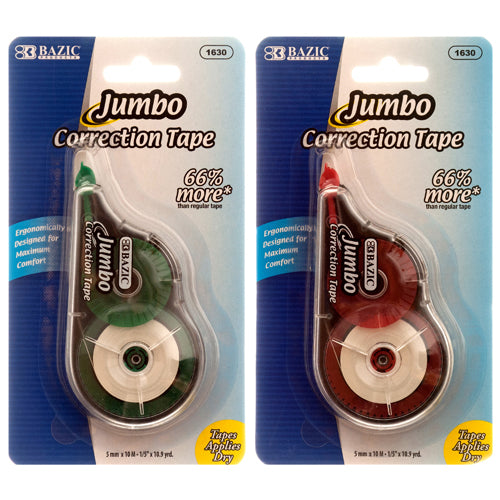 correction tape jumbo 5mm x 10.9 yrd - assorted color  -- 24 per box