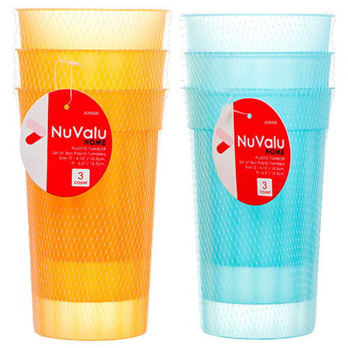 nuvalu plastic tumblers - assorted colors -- 24 per case