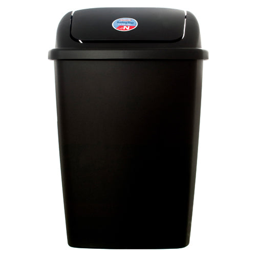 sterilite black wastebasket - 7.5 gallon -- 6 per case