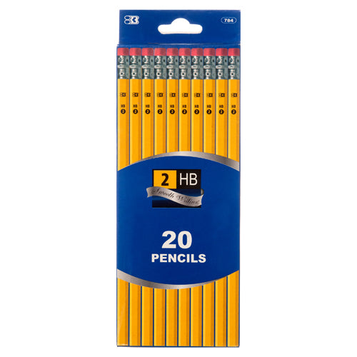 pencil #2 20ct w/ eraser hb #bazic -  -- 24 per box