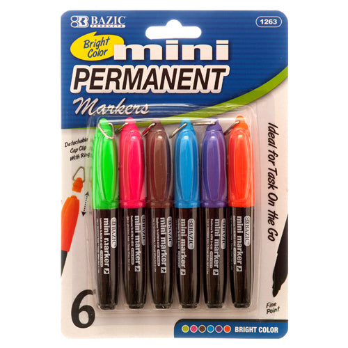 bazic mini permanent markers  - assorted colors -- 24 per box