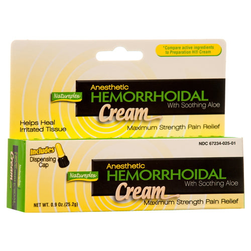 natureplex hemorrhoidal cream - 0.9z tube with dispensing cap -- 24 per case