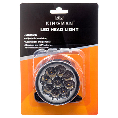 kingman led headlamp flashlight - adjustable headband -- 24 per box