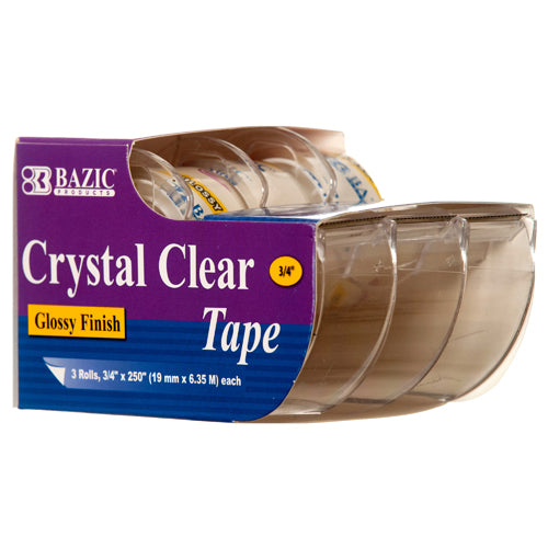 tape crystal clear 3pk 3 4 x 250 display 939 -- 144 per case