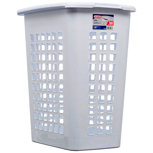 sterilite white rectangle laundry hamper  -- 4 per case