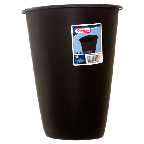 sterilite #1011 wastebasket oval 1.5g blk -- 12 per case