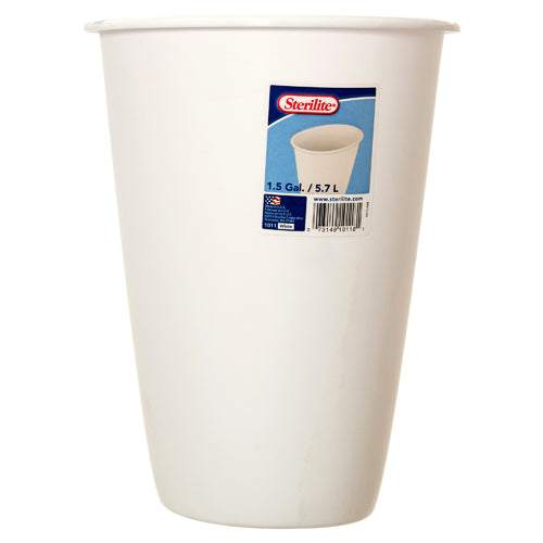 sterilite #1011 wastebasket oval 1.5 gallon - white -- 12 per case