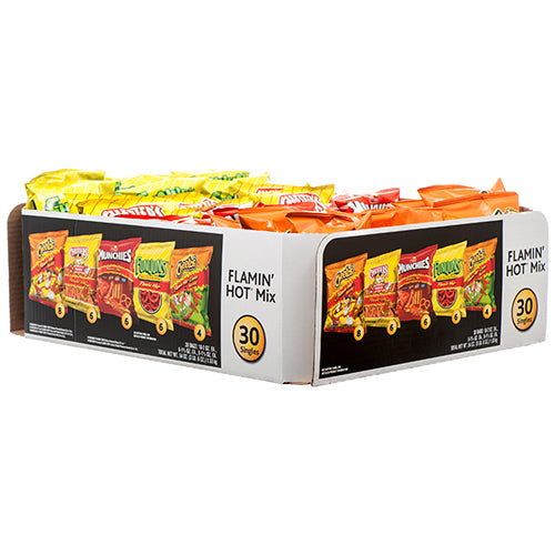 frito lay variety pack - 30 ct less spicy flamin' hot mix - 5 assorted flavors -- 30 per box