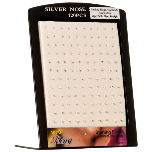 bulk nose rings - clear  -- 120 per case