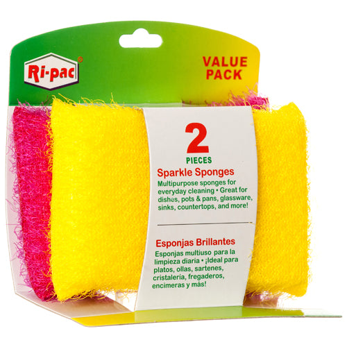 ri-pac sparkle sponges - 2 pack assorted colors -- 36 per case