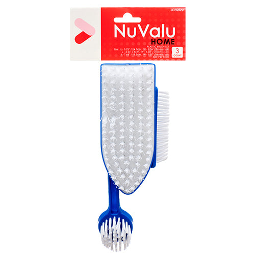 nuvalu brush set - 3pcs with assorted colors -- 24 per case