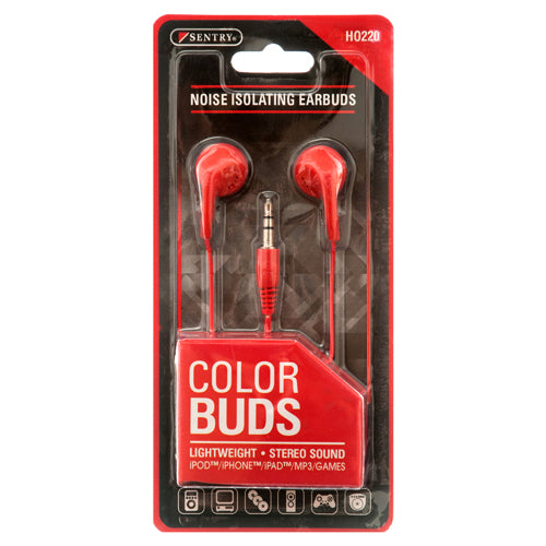 color buds earphones assortment  -- 24 per box