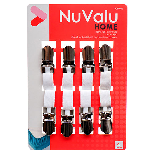 nuvalu bed sheet grippers - aa pack -- 24 per box