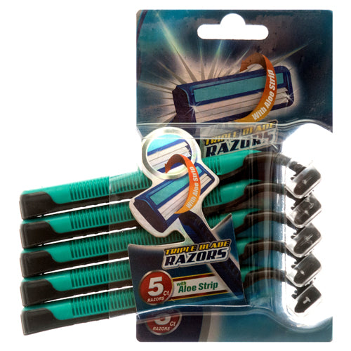 razor 5pc set with lubricating strip  -- 24 per box