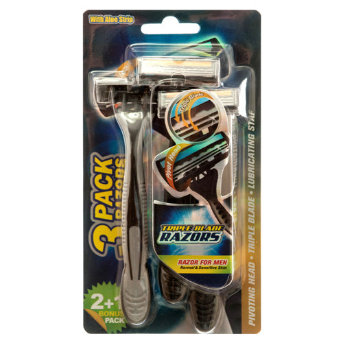 razor triple blade - - men's grooming -- 24 per box