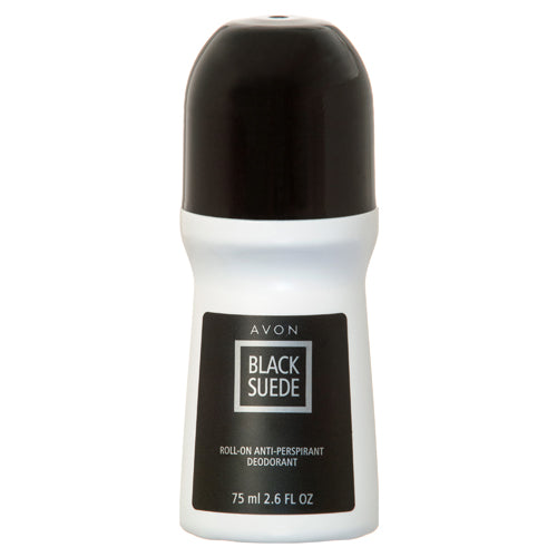 avon roll on deodorant black suede 2.6 oz -- 28 per case