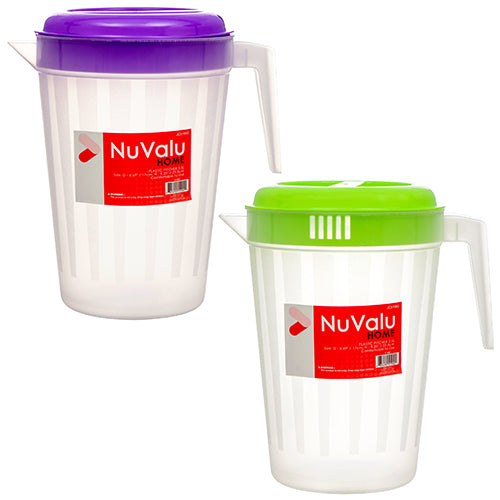 nuvalu pitchers - 3.5l - assorted lid colors -- 24 per case