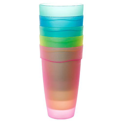 nuvalu plastic tumbler pizza cups - assorted colors - 16 oz - 24 pack -- 24 per case