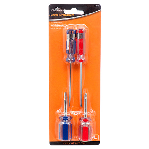 kingman pocket screwdriver set - 4pc -  -- 24 per box