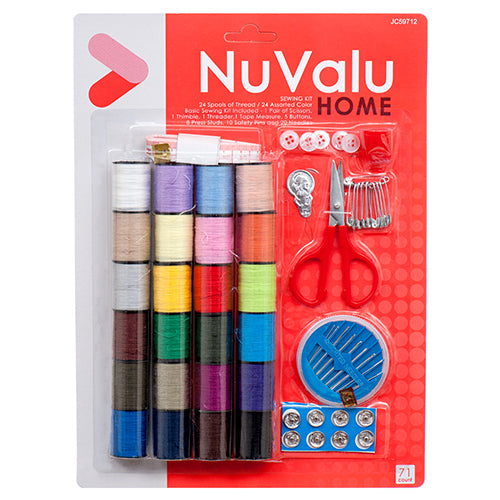 nuvalu 71-piece sewing tool set - 24/case -- 24 per case