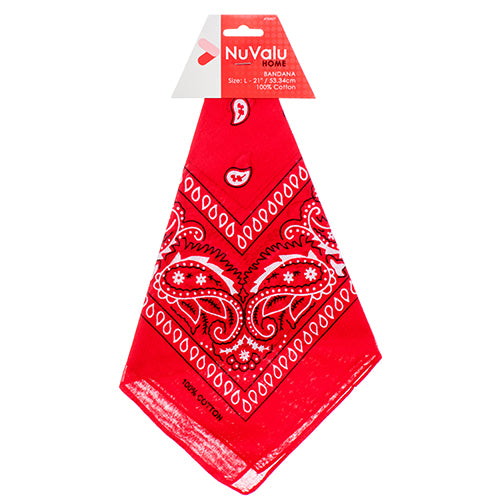 nuvalu bandanas red 100% cotton - 21 x 21 inch - pack of 240 -- 12 per box