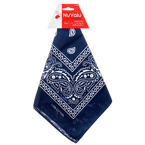 nuvalu bandanas - navy blue - 100% cotton  -- 12 per box