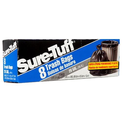 sure-tuff 26 gallon trash bags - black - -  -- 24 per case