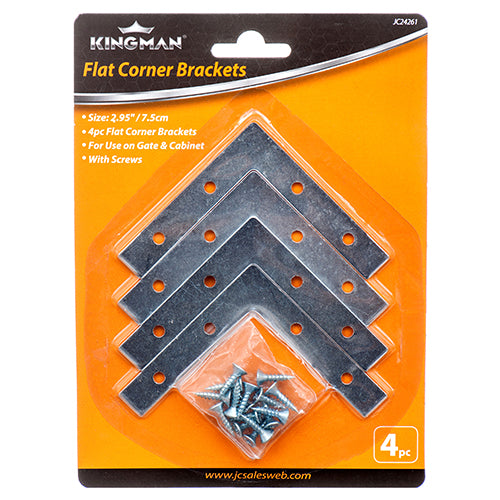 kingman flat corner brackets - - 4 piece set -- 24 per case