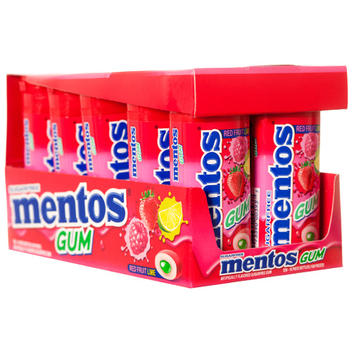 mentos gum - red fruit lime - 120 pack -- 10 per box