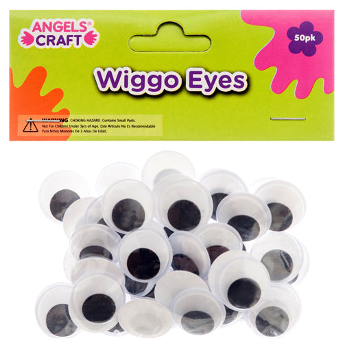 craft wiggo eyes 50ct 2cm black & white - bulk pack  -- 12 per box