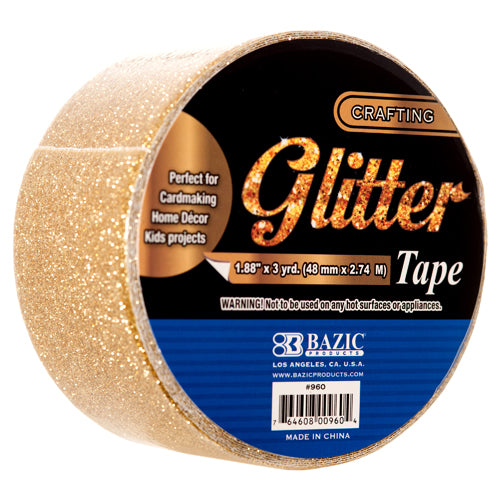 glitter duct tape - 1.88 in x 3yd - assorted colors -- 36 per case