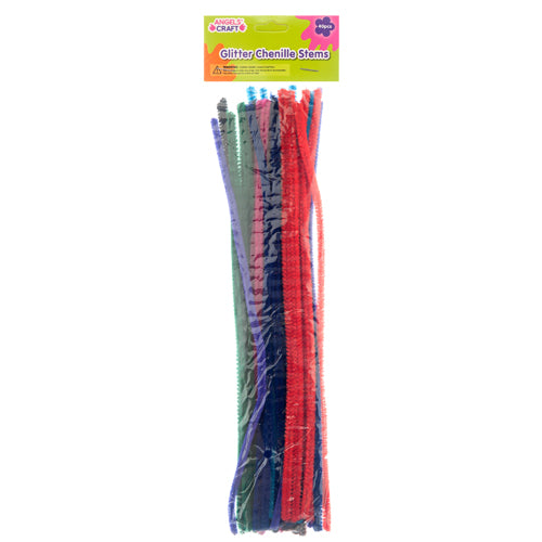 chenille stems - assorted colors  - craft supplies -- 12 per box