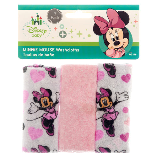 baby washcloths - 3pcs mickey & mini assorted colors -- 12 per box