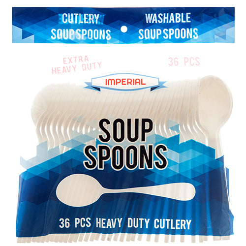 heavy duty plastic soup spoons - imperial #s4914 -- 48 per case