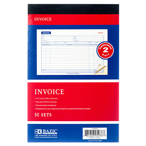 carbonless invoice books - 5.5 x 8.5 -- 24 per box