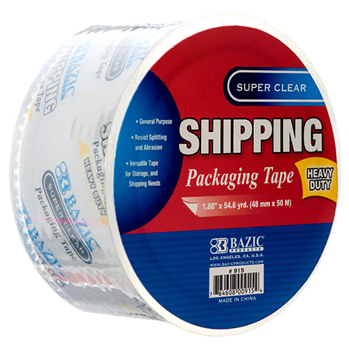 super clear heavy duty packing tape - 1.88 x 54.6 yd -- 36 per case