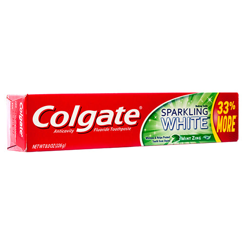 colgate sparkling white mint zing toothpaste - 8 oz - bulk  -- 24 per case