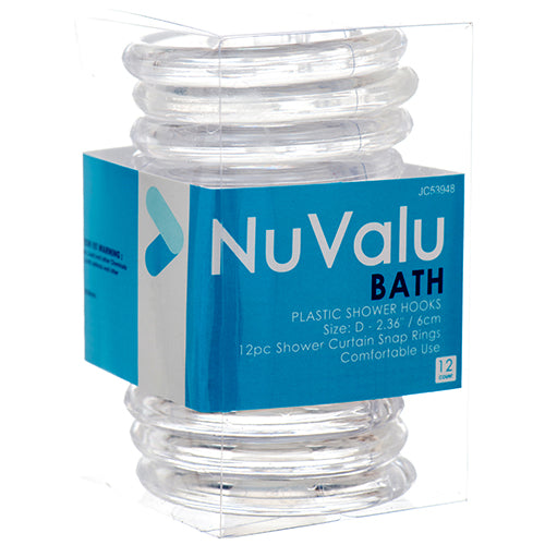 nuvalu shower curtain hooks - 12pcs -  -- 24 per box