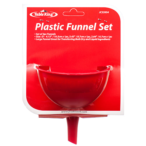 table king plastic funnels - 3 piece set -- 24 per case