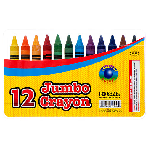 jumbo crayons with blister - 12ct - bulk -- 24 per box