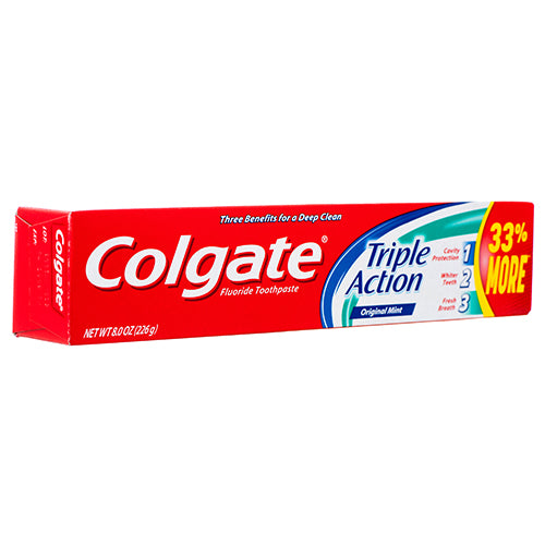 colgate triple action gel toothpaste - 8oz -- 24 per case