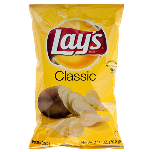 regular 2.25 oz frito lay xvl lay's potato chips -- 24 per case