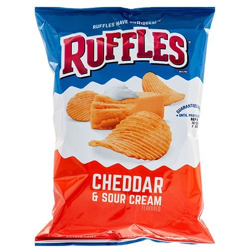 frito lay xvl ruffles ridged potato chips - cheddar sour cream -- 24 per case