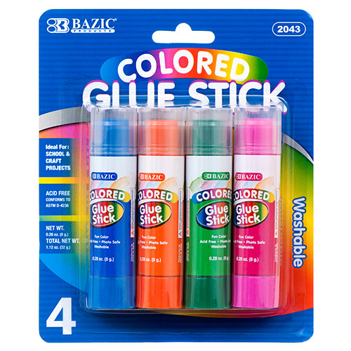 glue stick colored 4pc 2043 -- 24 per box