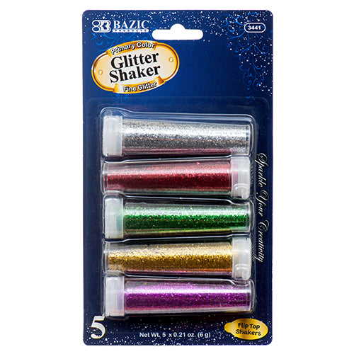 glitter shaker 6g - primary  -- 24 per box