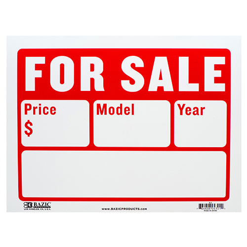 store supply sale signs - 9x12 - 2 lines - #bazic  -- 24 per box