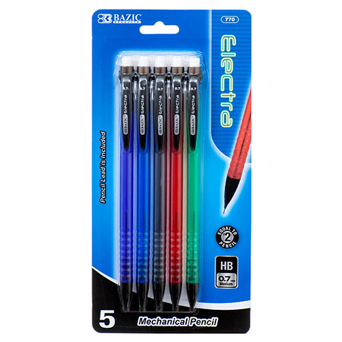 mechanical pencils 0.07mm - 5pc assorted  -- 24 per box