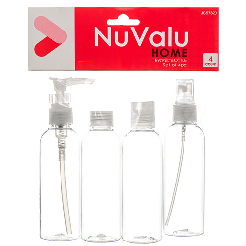 nuvalu travel bottle 4pcs set 100ml -- 24 per case