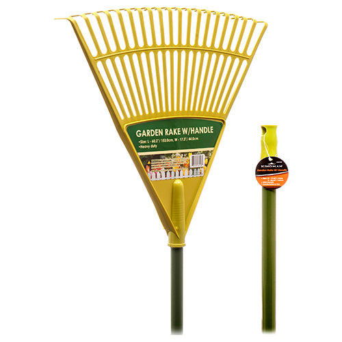 nuvalu plastic garden rake - long handle -- 24 per case